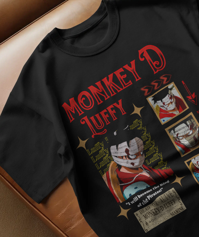 King's Will Monkey D Luffy oversized 240 GSM Tee