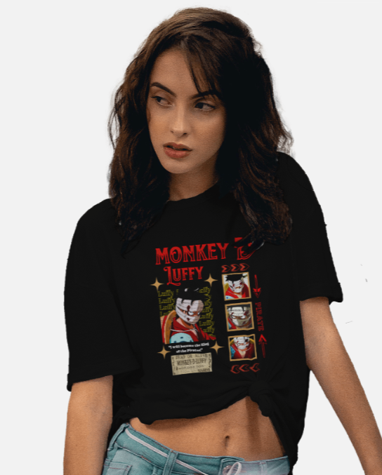 King's Will Monkey D Luffy oversized 240 GSM Tee