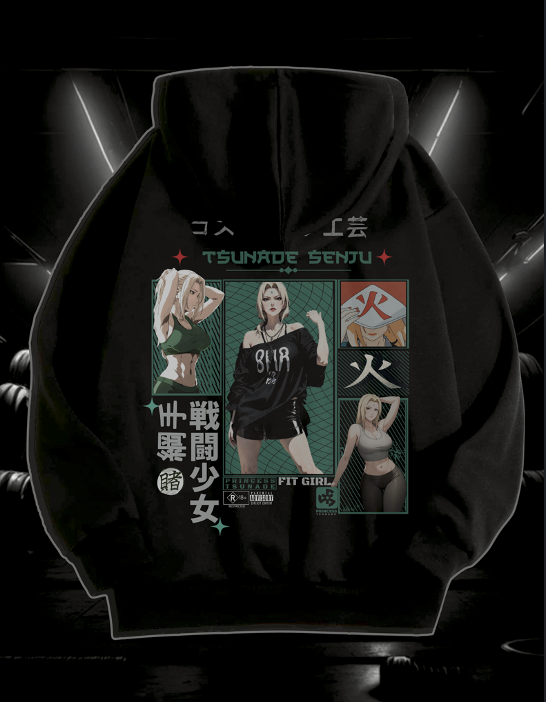 "Tsunade Senju — Fit Girl Edition" Oversized 430 GSM hoodie