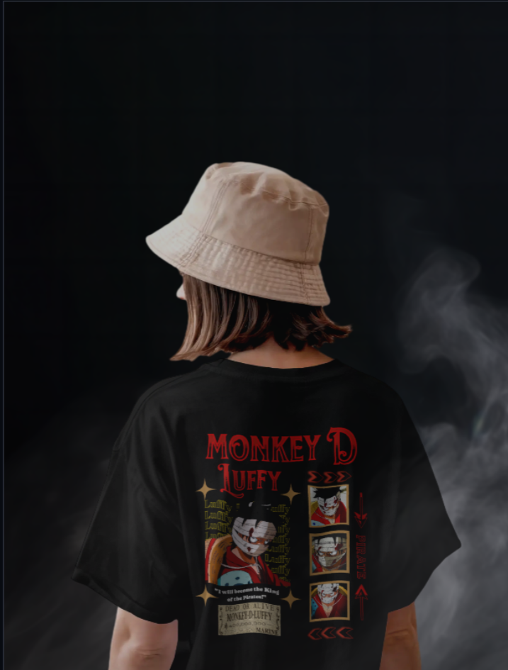 King's Will Monkey D Luffy oversized 240 GSM Tee