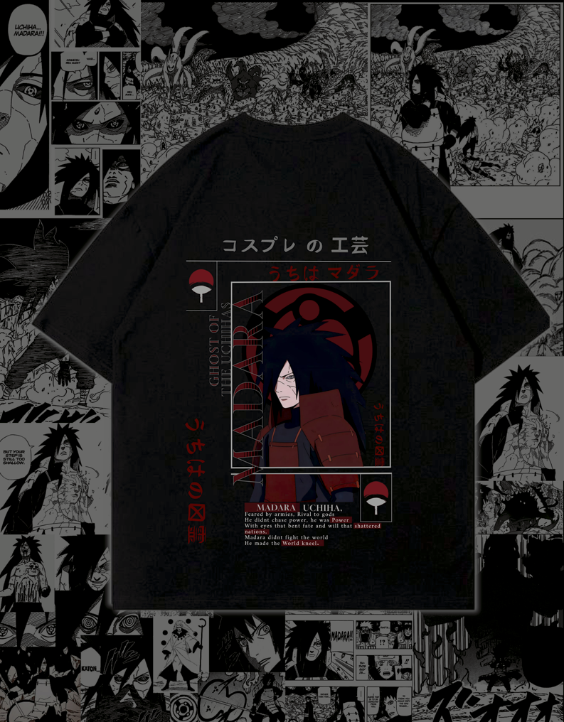 GHOST OF THE UCHIHAS - MADARA UCHIHA OVERSIZED 240 GSM TEE