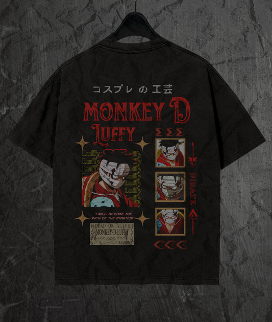 King's Will Monkey D Luffy oversized 240 GSM Tee
